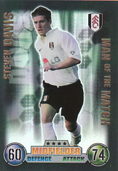 Steven Davis Fulham 2007/08 Topps Match Attax Man of the match #385